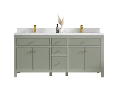 Sonoma 72 in W x 22 in D Free Standing Reeded Double Sink Bathroom Vanity - Willow Bath and Vanity