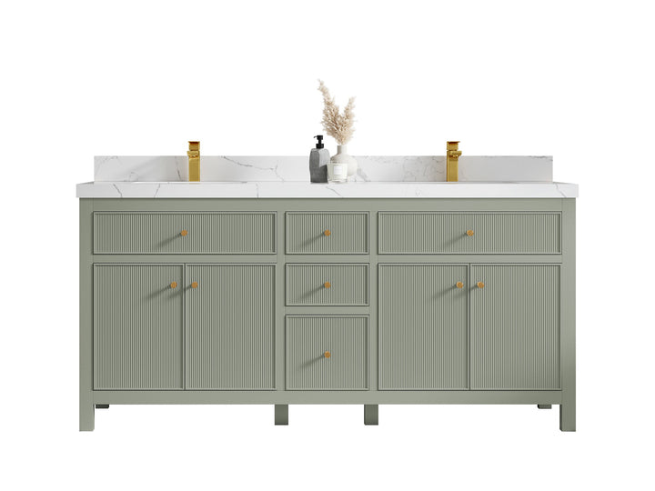 Sonoma 72 in W x 22 in D Free Standing Reeded Double Sink Bathroom Vanity - photo 1