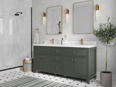 Sonoma 72 in W x 22 in D Free Standing Reeded Double Sink Bathroom Vanity - photo 2
