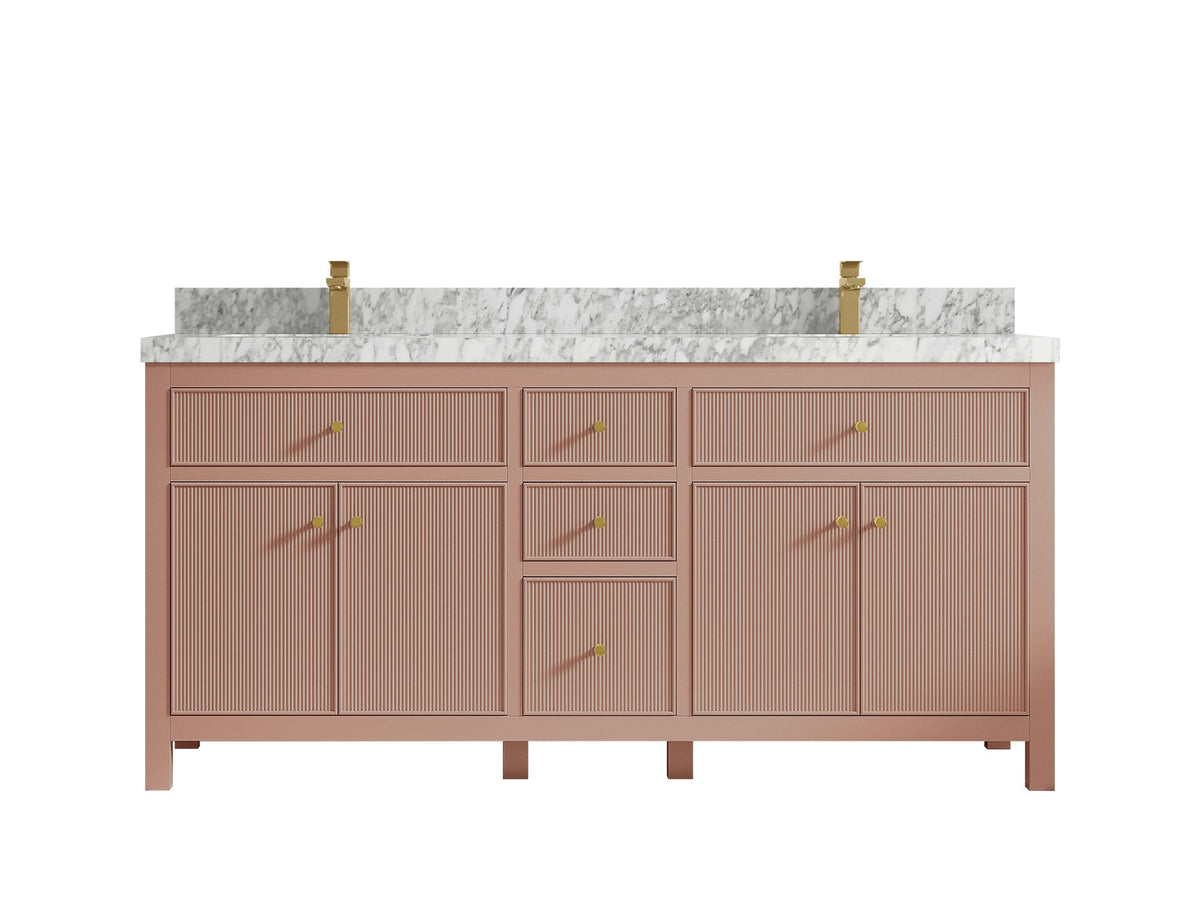 Sonoma 72 in W x 22 in D Free Standing Reeded Double Sink Bathroom Vanity - Willow Bath and Vanity