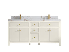 Sonoma 72 in W x 22 in D Free Standing Reeded Double Sink Bathroom Vanity - photo 36