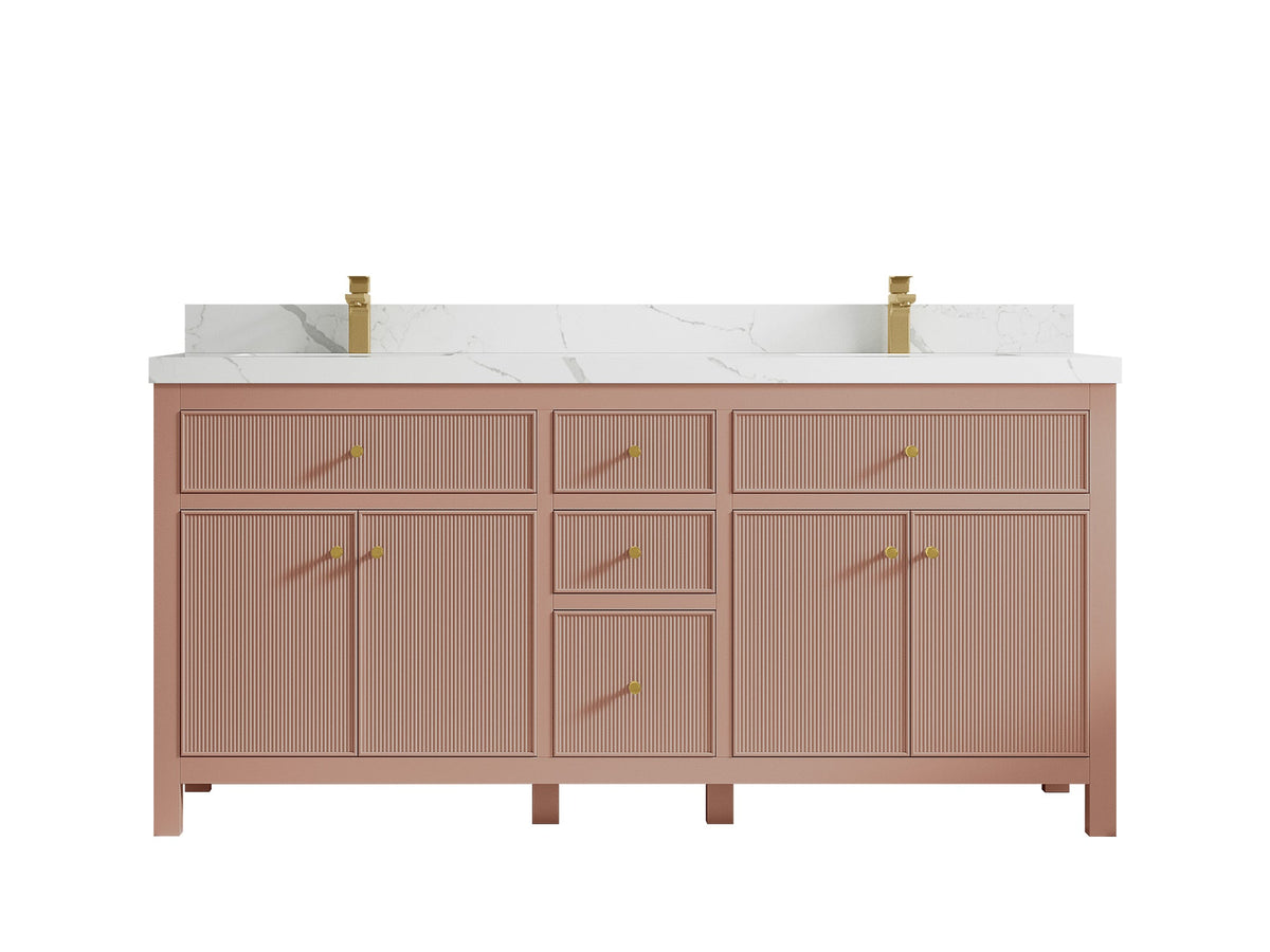 Sonoma 72 in W x 22 in D Free Standing Reeded Double Sink Bathroom Vanity - Willow Bath and Vanity