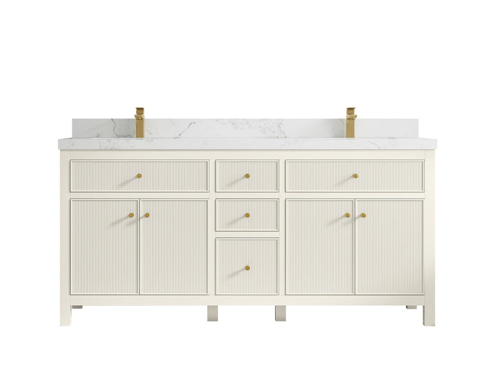 Sonoma 72 in W x 22 in D Free Standing Reeded Double Sink Bathroom Vanity - photo 14