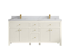 Sonoma 72 in W x 22 in D Free Standing Reeded Double Sink Bathroom Vanity - photo 16