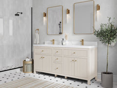Sonoma 72 in W x 22 in D Free Standing Reeded Double Sink Bathroom Vanity - photo 2