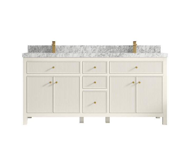 Sonoma 72 in W x 22 in D Free Standing Reeded Double Sink Bathroom Vanity - photo 18