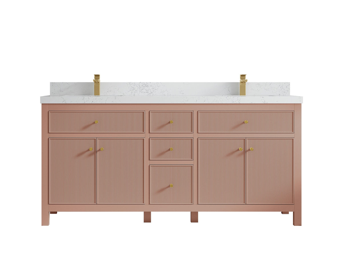 Sonoma 72 in W x 22 in D Free Standing Reeded Double Sink Bathroom Vanity - Willow Bath and Vanity