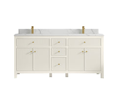 Sonoma 72 in W x 22 in D Free Standing Reeded Double Sink Bathroom Vanity - photo 22