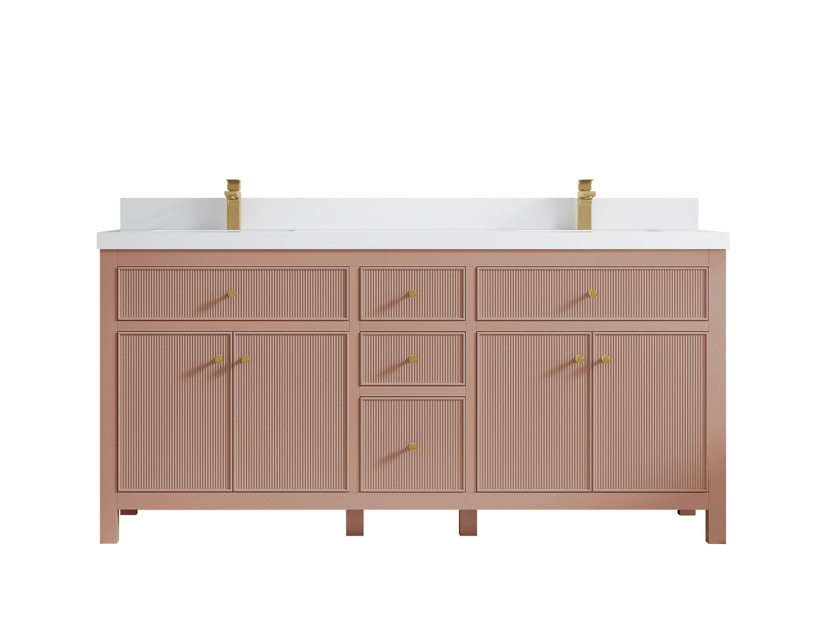 Sonoma 72 in W x 22 in D Free Standing Reeded Double Sink Bathroom Vanity - Willow Bath and Vanity