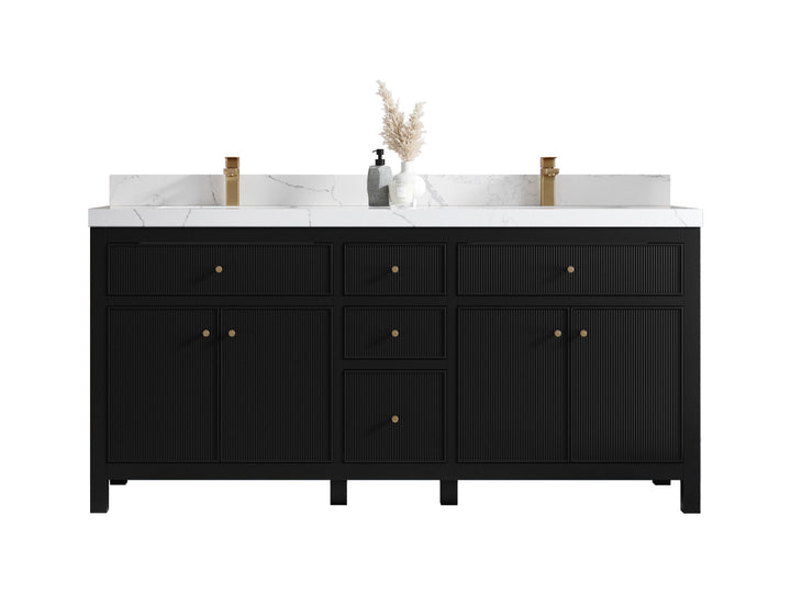 Sonoma 72 in W x 22 in D Free Standing Reeded Double Sink Bathroom Vanity - photo 1