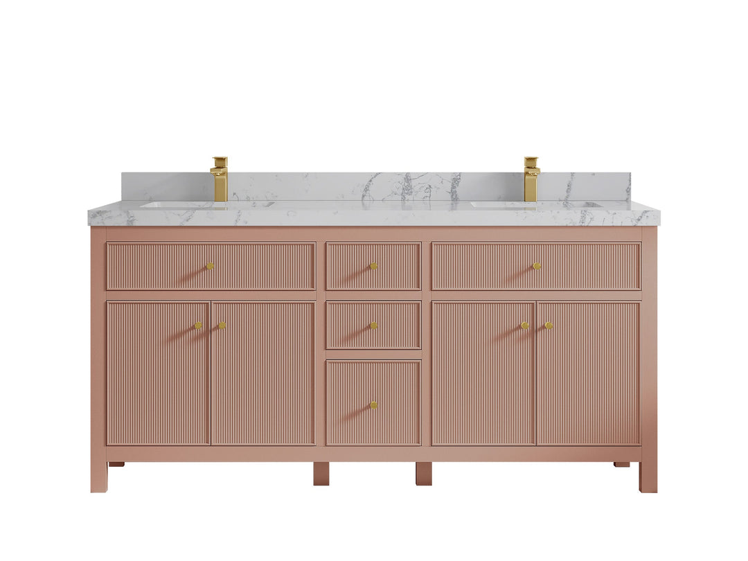 Sonoma 72 in W x 22 in D Free Standing Reeded Double Sink Bathroom Vanity - Willow Bath and Vanity