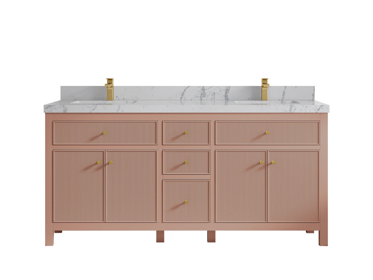 Sonoma 72 in W x 22 in D Free Standing Reeded Double Sink Bathroom Vanity - Willow Bath and Vanity