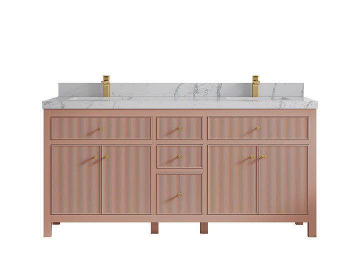 Sonoma 72 in W x 22 in D Free Standing Reeded Double Sink Bathroom Vanity - photo 41