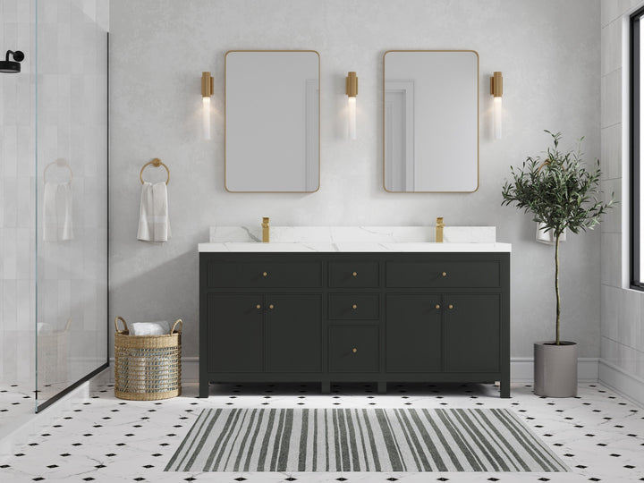 Sonoma 72 in W x 22 in D Free Standing Reeded Double Sink Bathroom Vanity - photo 4