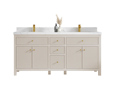 Sonoma 72 in W x 22 in D Free Standing Reeded Double Sink Bathroom Vanity - Willow Bath and Vanity