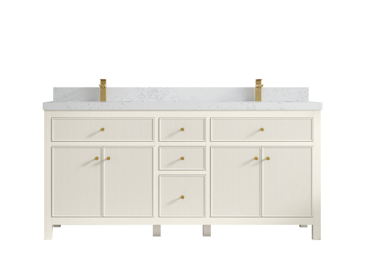 Sonoma 72 in W x 22 in D Free Standing Reeded Double Sink Bathroom Vanity - photo 28