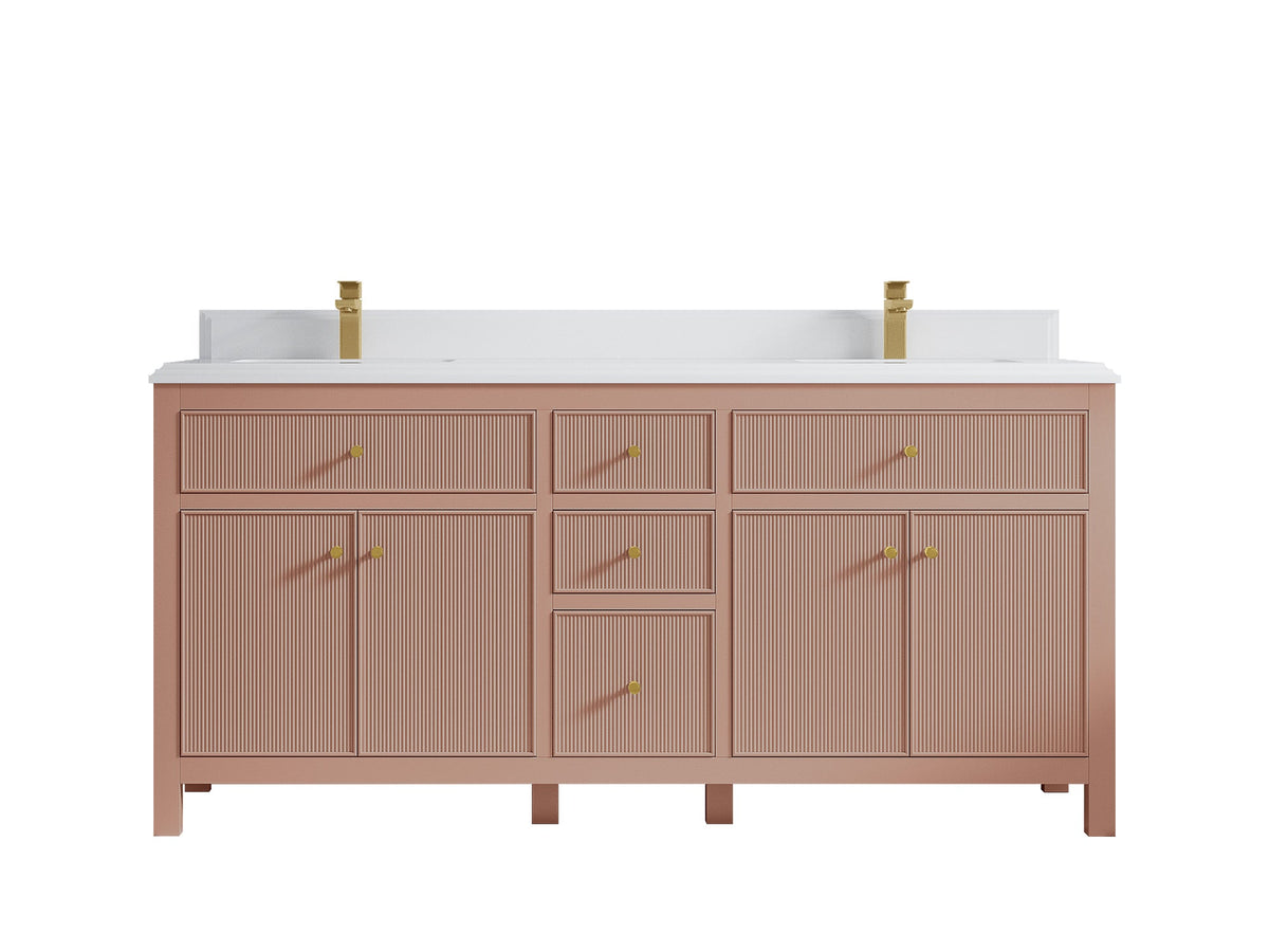 Sonoma 72 in W x 22 in D Free Standing Reeded Double Sink Bathroom Vanity - Willow Bath and Vanity