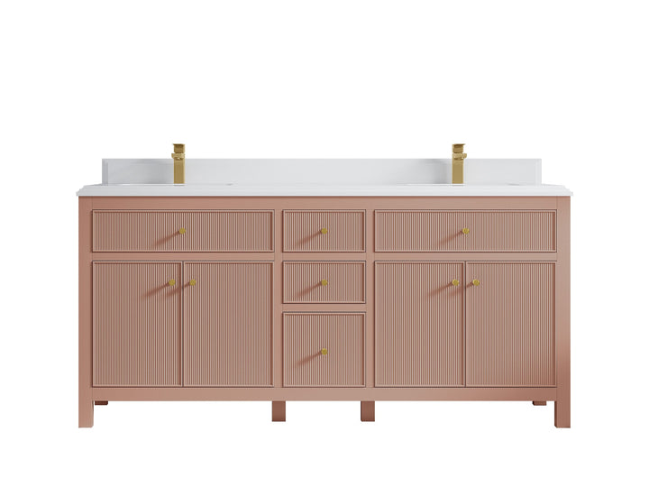 Sonoma 72 in W x 22 in D Free Standing Reeded Double Sink Bathroom Vanity - photo 27