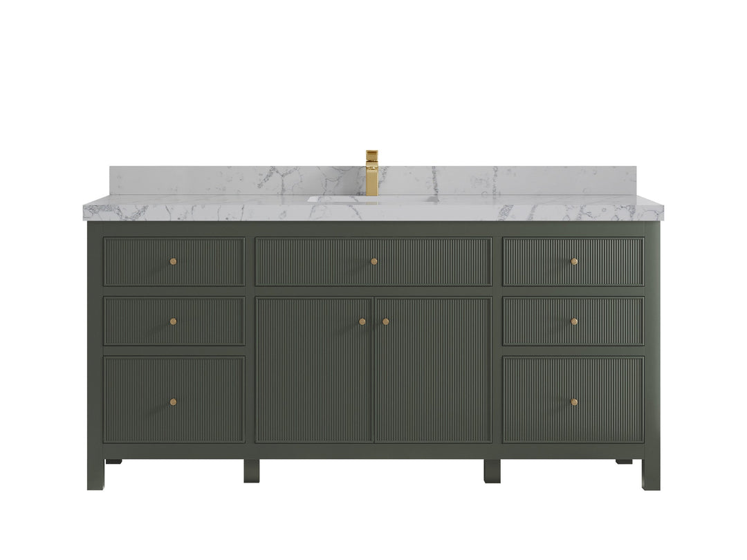 Sonoma 72 in W x 22 in D Free Standing Reeded Single Sink Bathroom Vanity - Willow Bath and Vanity