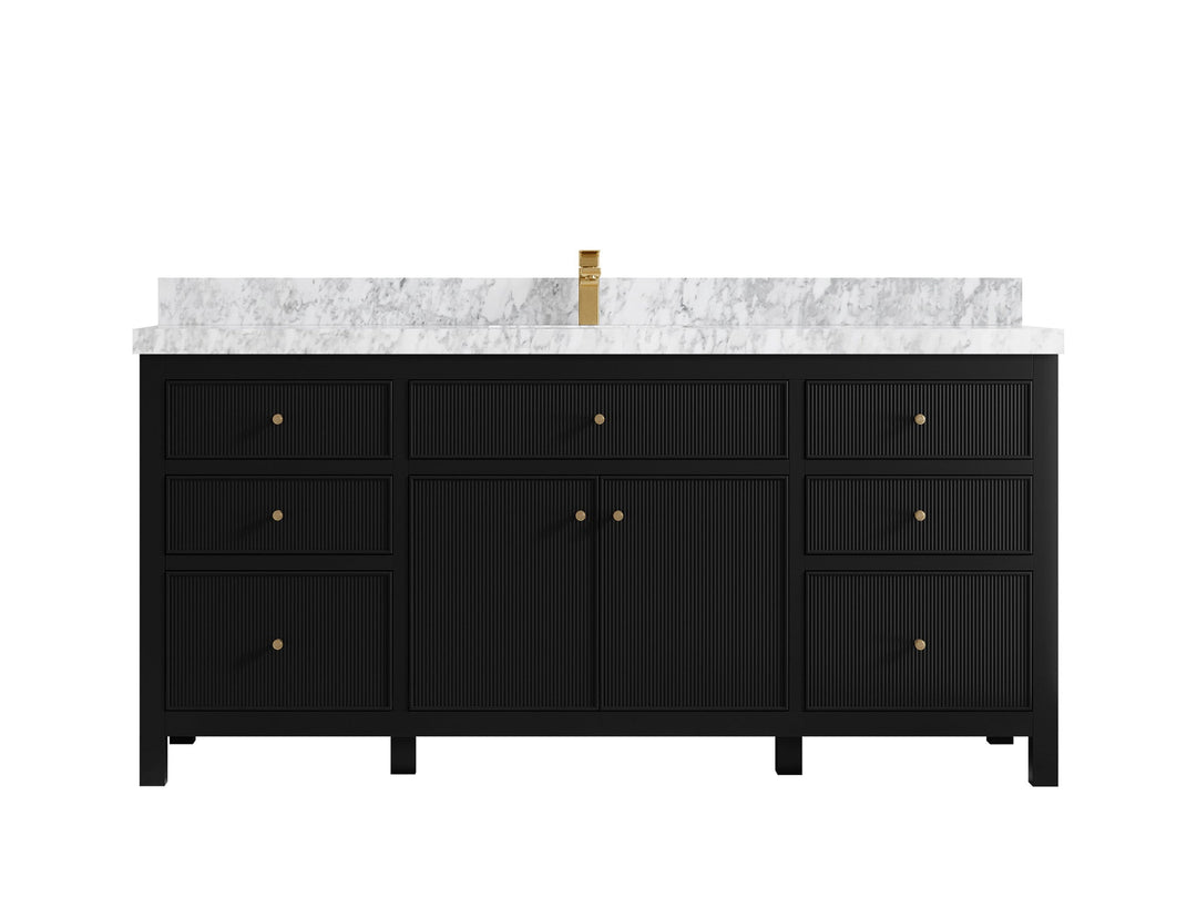 Sonoma 72 in W x 22 in D Free Standing Reeded Single Sink Bathroom Vanity - Willow Bath and Vanity