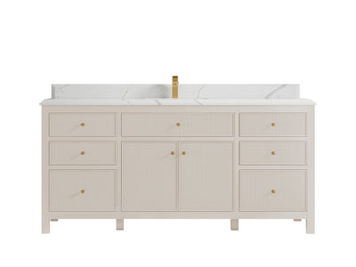 Sonoma 72 in W x 22 in D Free Standing Reeded Single Sink Bathroom Vanity - Willow Bath and Vanity