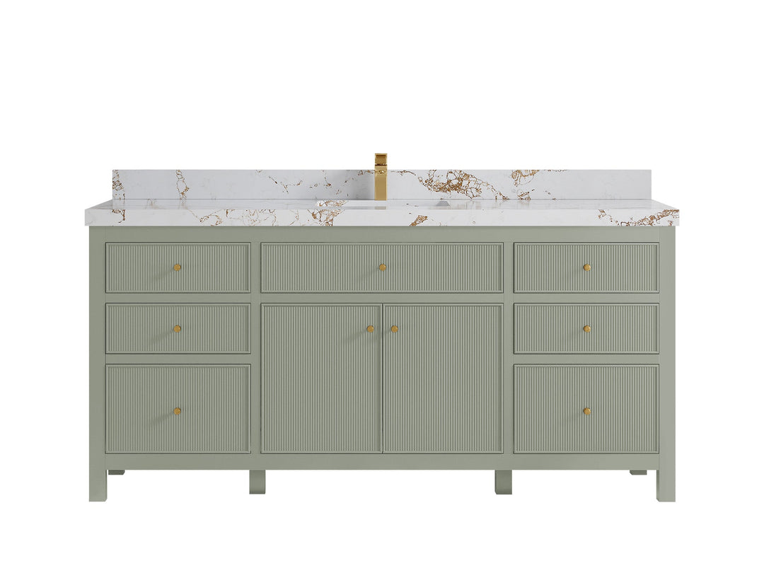 Sonoma 72 in W x 22 in D Free Standing Reeded Single Sink Bathroom Vanity - Willow Bath and Vanity
