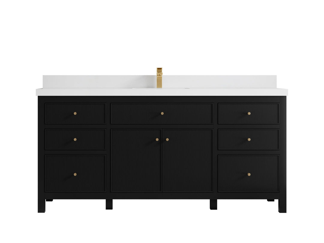Sonoma 72 in W x 22 in D Free Standing Reeded Single Sink Bathroom Vanity - Willow Bath and Vanity