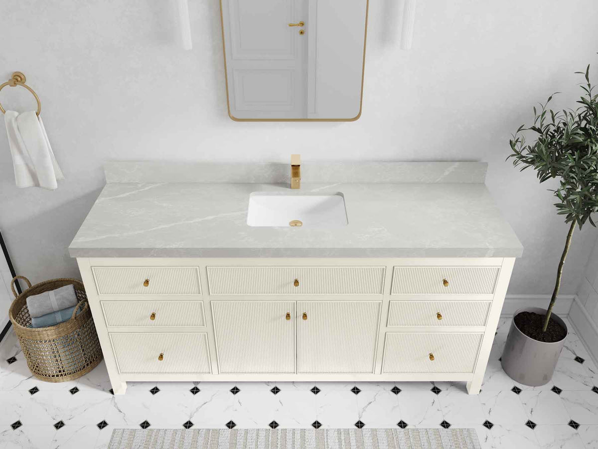 Sonoma 72 in W x 22 in D Free Standing Reeded Single Sink Bathroom Vanity - Willow Bath and Vanity