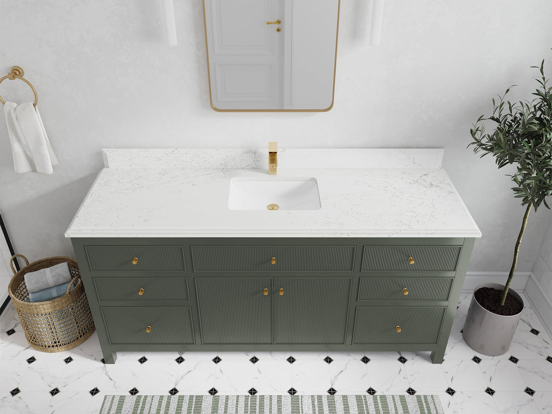 Sonoma 72 in W x 22 in D Free Standing Reeded Single Sink Bathroom Vanity - Willow Bath and Vanity