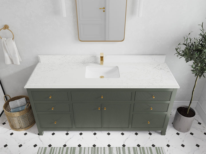 Sonoma 72 in W x 22 in D Free Standing Reeded Single Sink Bathroom Vanity - photo 32
