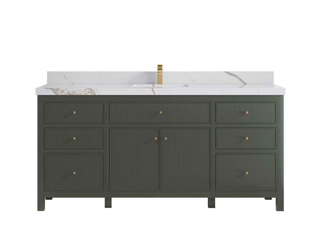 Sonoma 72 in W x 22 in D Free Standing Reeded Single Sink Bathroom Vanity - Willow Bath and Vanity