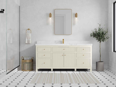 Sonoma 72 in W x 22 in D Free Standing Reeded Single Sink Bathroom Vanity - Willow Bath and Vanity