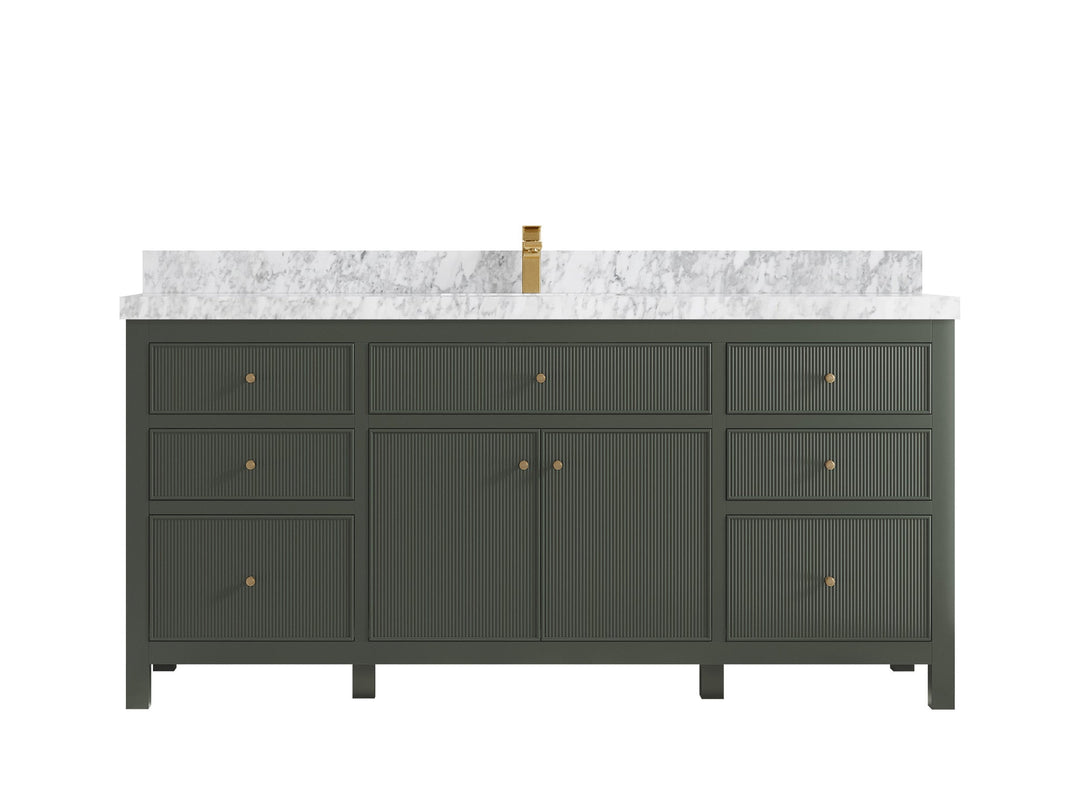 Sonoma 72 in W x 22 in D Free Standing Reeded Single Sink Bathroom Vanity - Willow Bath and Vanity