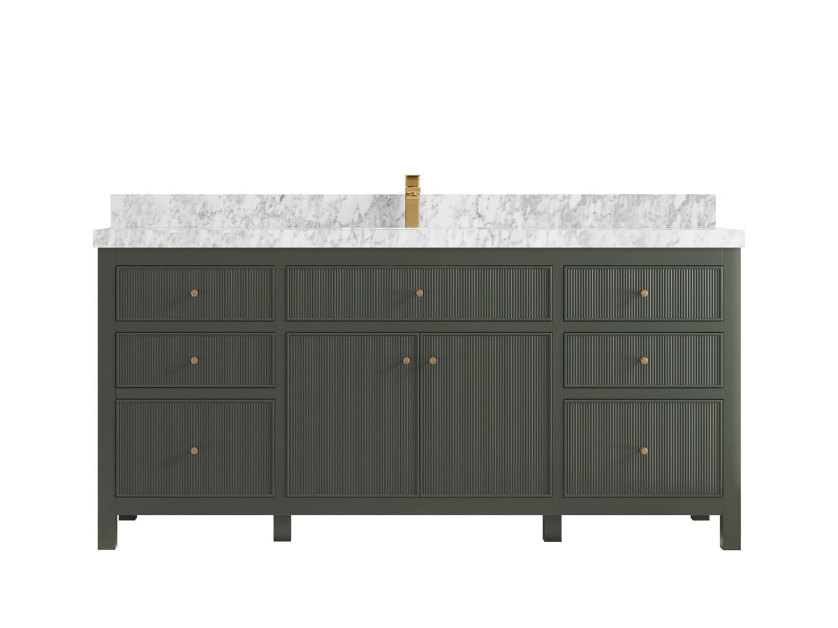 Sonoma 72 in W x 22 in D Free Standing Reeded Single Sink Bathroom Vanity - Willow Bath and Vanity