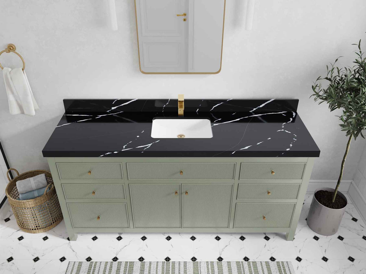 Sonoma 72 in W x 22 in D Free Standing Reeded Single Sink Bathroom Vanity