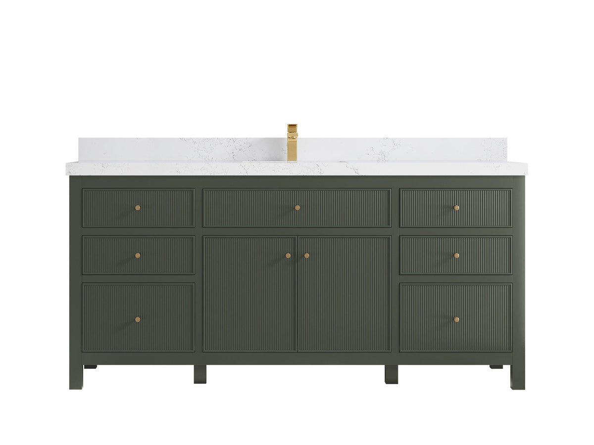 Sonoma 72 in W x 22 in D Free Standing Reeded Single Sink Bathroom Vanity - Willow Bath and Vanity