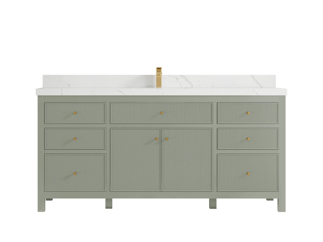 Sonoma 72 in W x 22 in D Free Standing Reeded Single Sink Bathroom Vanity - Willow Bath and Vanity