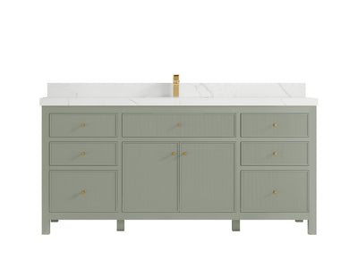 Sonoma 72 in W x 22 in D Free Standing Reeded Single Sink Bathroom Vanity - Willow Bath and Vanity