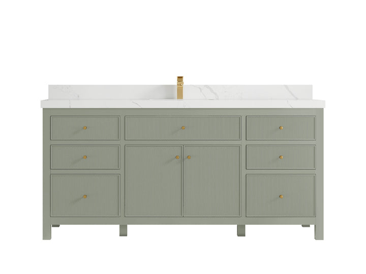 Sonoma 72 in W x 22 in D Free Standing Reeded Single Sink Bathroom Vanity - photo 18