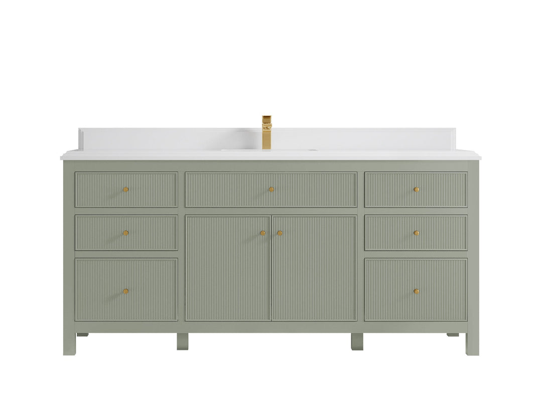 Sonoma 72 in W x 22 in D Free Standing Reeded Single Sink Bathroom Vanity - Willow Bath and Vanity