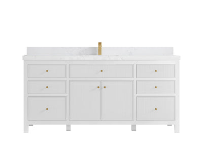 Sonoma 72 in W x 22 in D Free Standing Reeded Single Sink Bathroom Vanity - Willow Bath and Vanity