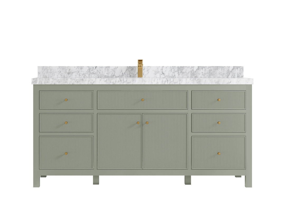 Sonoma 72 in W x 22 in D Free Standing Reeded Single Sink Bathroom Vanity - Willow Bath and Vanity