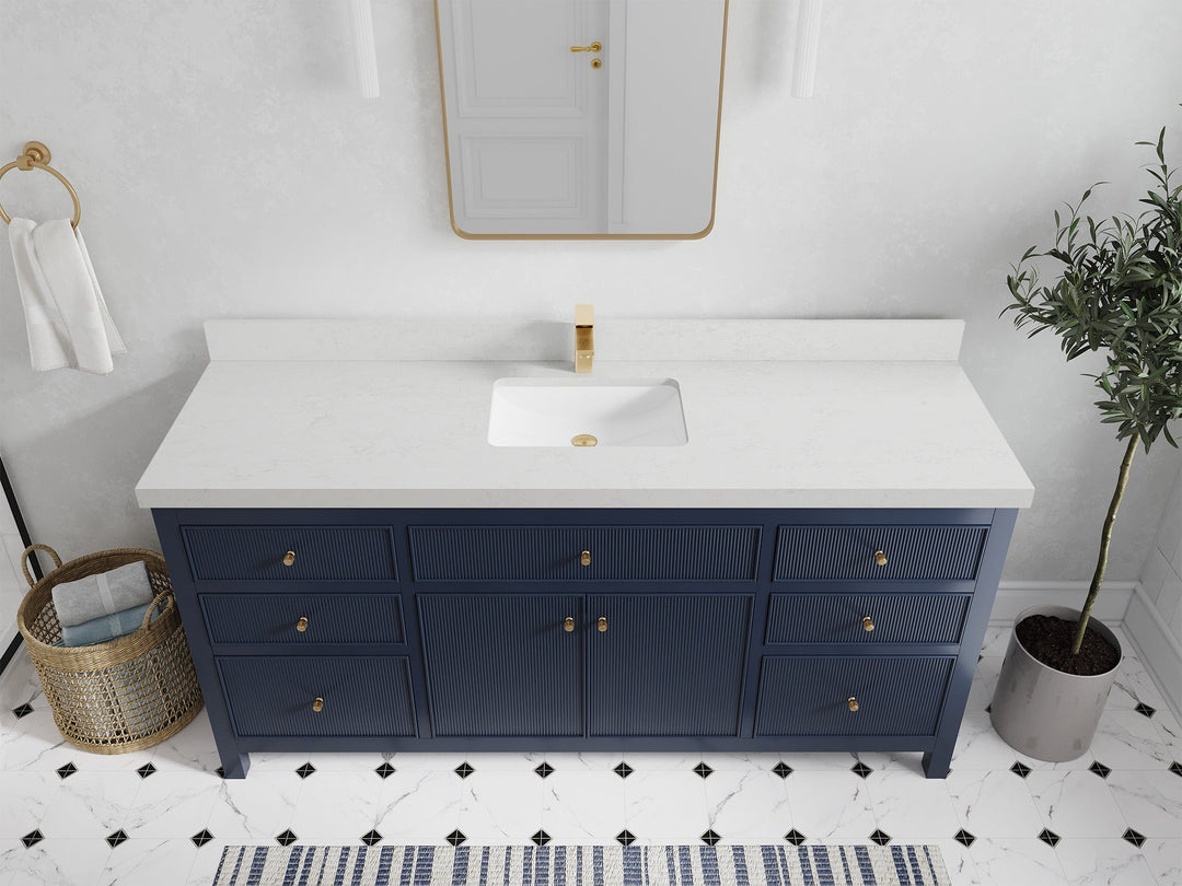 Sonoma 72 in W x 22 in D Free Standing Reeded Single Sink Bathroom Vanity - Willow Bath and Vanity