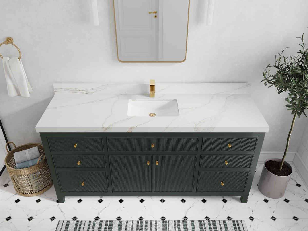 Sonoma 72 in W x 22 in D Free Standing Reeded Single Sink Bathroom Vanity - Willow Bath and Vanity