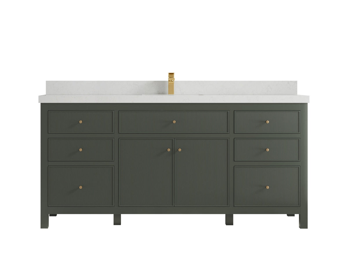 Sonoma 72 in W x 22 in D Free Standing Reeded Single Sink Bathroom Vanity - Willow Bath and Vanity