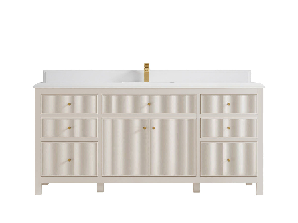 Sonoma 72 in W x 22 in D Free Standing Reeded Single Sink Bathroom Vanity - Willow Bath and Vanity