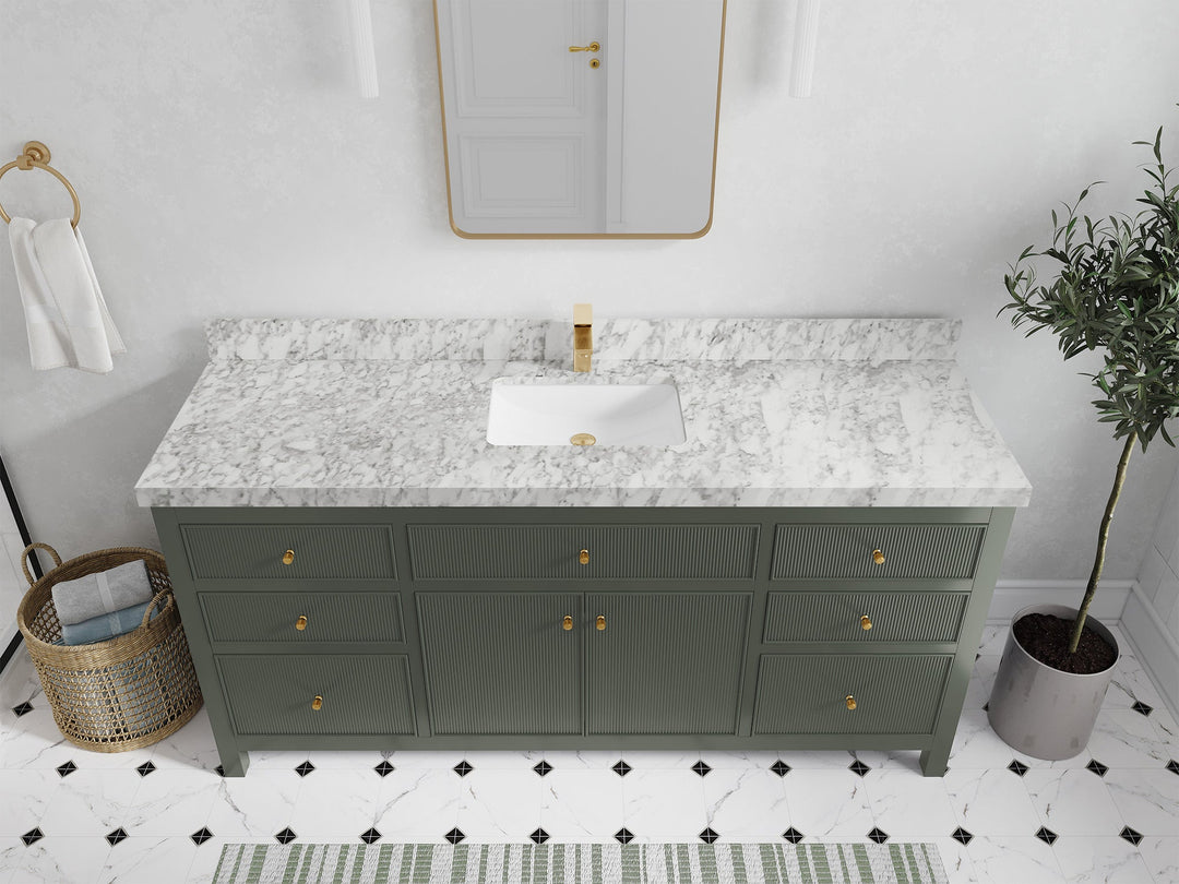 Sonoma 72 in W x 22 in D Free Standing Reeded Single Sink Bathroom Vanity - Willow Bath and Vanity