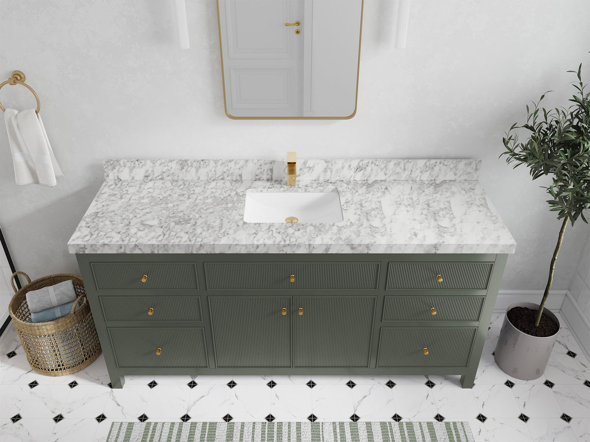 Sonoma 72 in W x 22 in D Free Standing Reeded Single Sink Bathroom Vanity - Willow Bath and Vanity