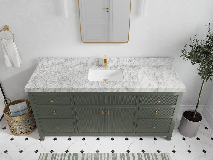Sonoma 72 in W x 22 in D Free Standing Reeded Single Sink Bathroom Vanity - photo 20
