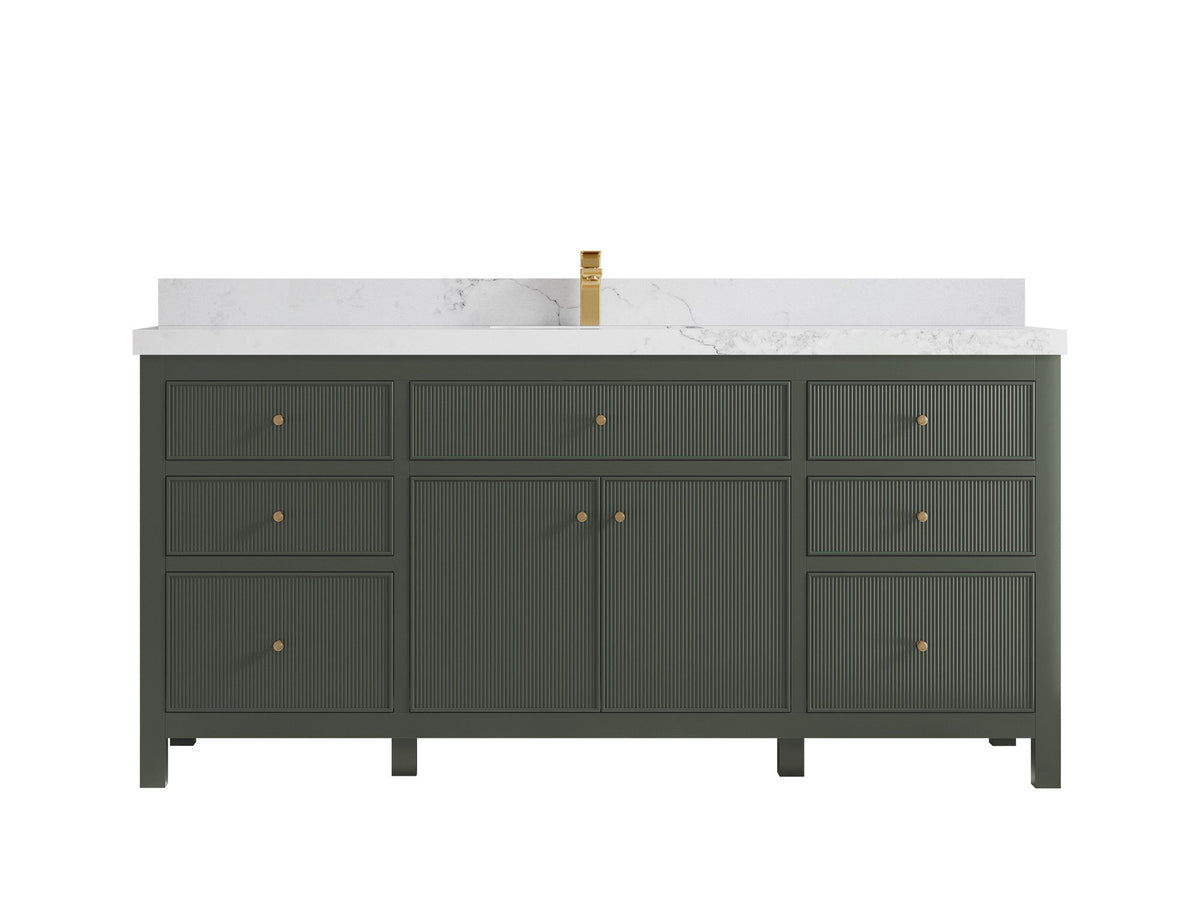 Sonoma 72 in W x 22 in D Free Standing Reeded Single Sink Bathroom Vanity - Willow Bath and Vanity